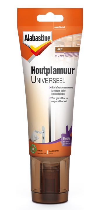 HOUTPLAMUUR UNIVERSEEL ALABASTINE TUBE WIT 250GR