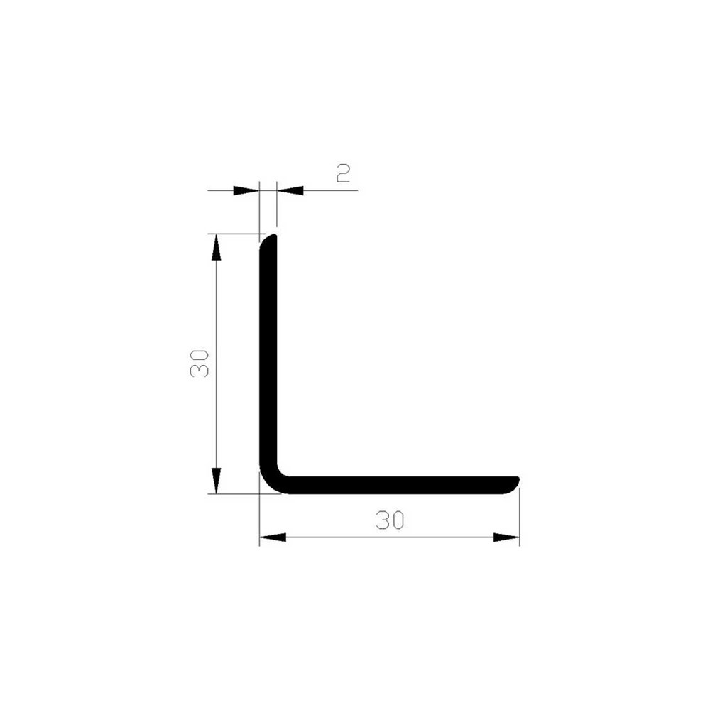 HOEKBESCHERMER ALUMINIUM 30X30X2MM 1 MTR GEANODISEERD