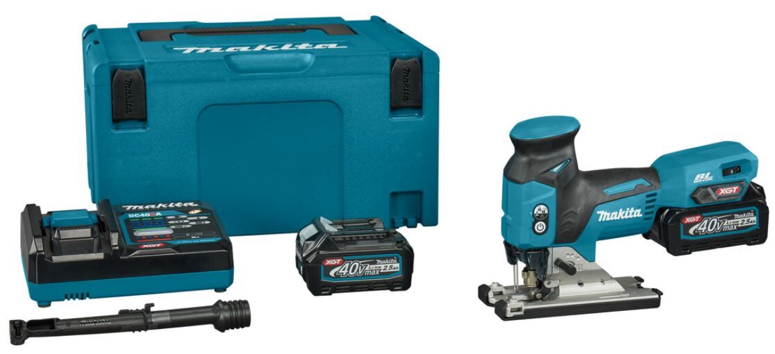 DECOUPEERZAAG MAKITA JV001GD201 T-MODEL 40V MAX 2X2,5AH ACCU+LADER+ACC IN MBOX3