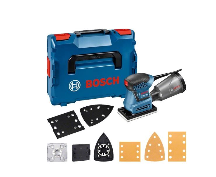 VLAKSCHUURMACHINE BOSCH GSS 160 MULTI 230V+STOFBOX+SCHUURBL+VOETPL+ACC L-BOXX