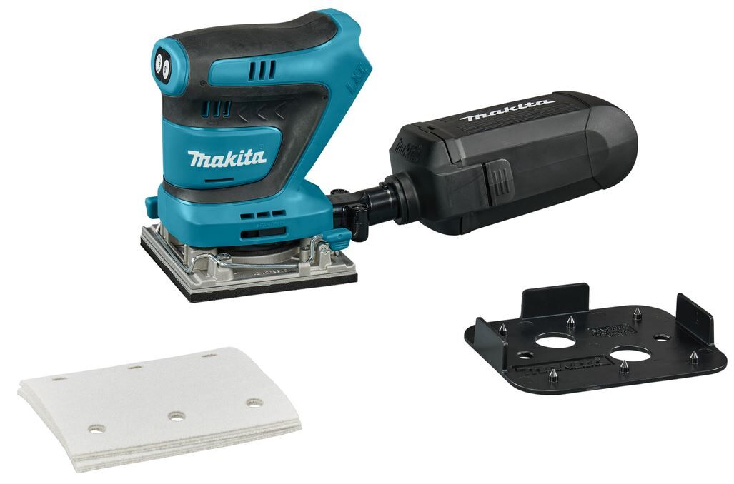 HANDPALM VLAKSCHUURMACH MAKITA DBO484Z 18V ZONDER ACCU/LADER+ACC IN DOOS