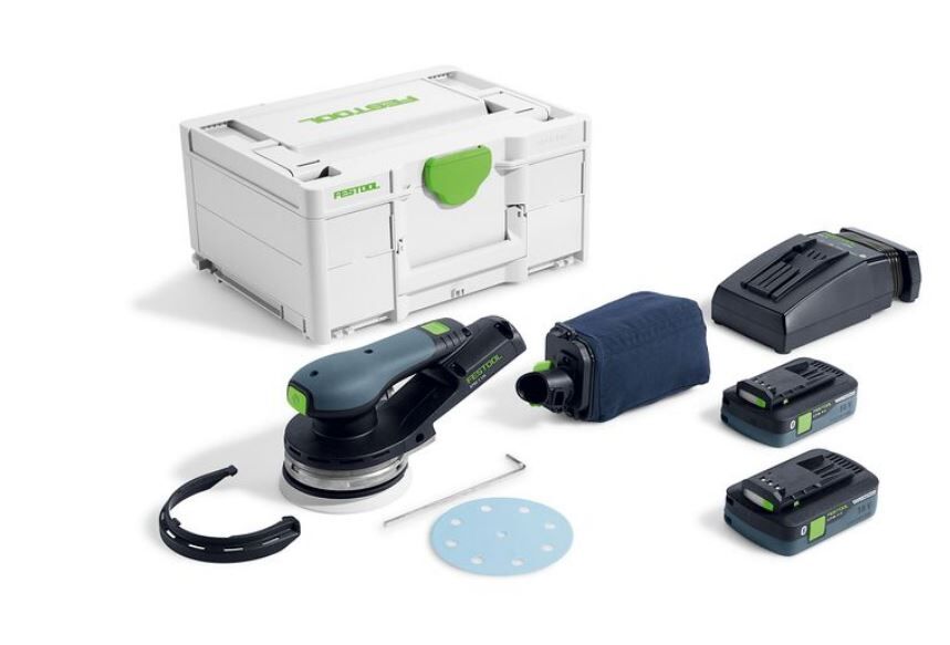 EXC SCHUURM FESTOOL ETSC 2 125 4,0 I-PL 18V 2X4,0AH ACCU+LADER+ACC IN SYS3 M 187