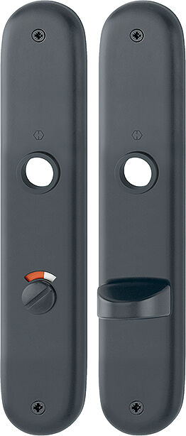 LANGSCHILDEN HOPPE WC72/8 273P ZWART 240X46MM OVAAL