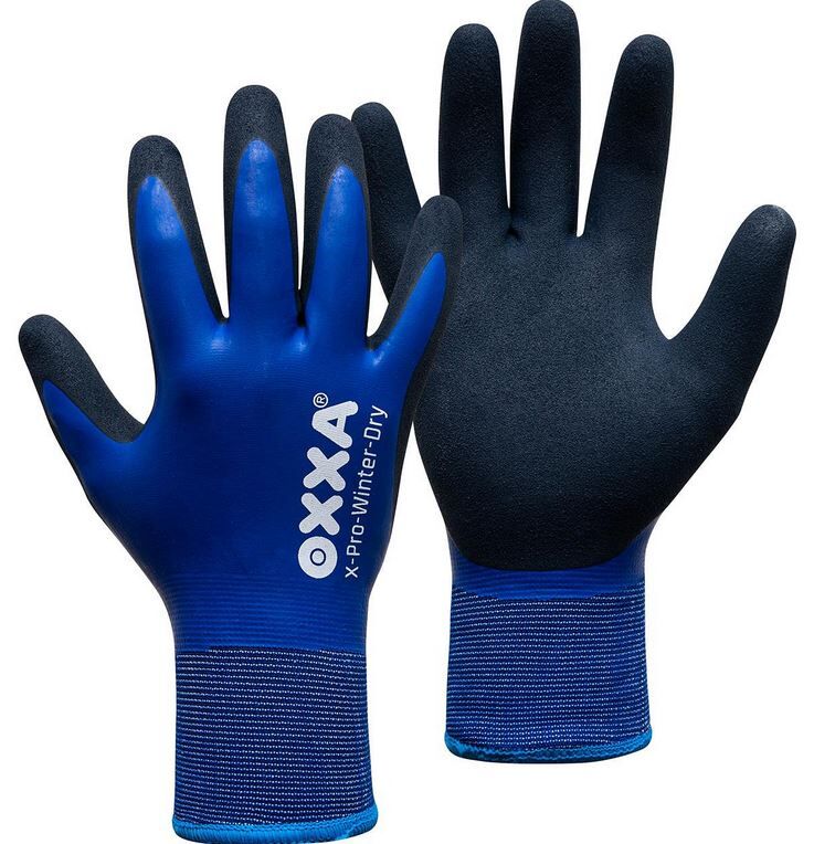 OXXA HANDSCHOEN X-PRO WINTER DRY 51-870 ZWART BLAUW MAAT 10
