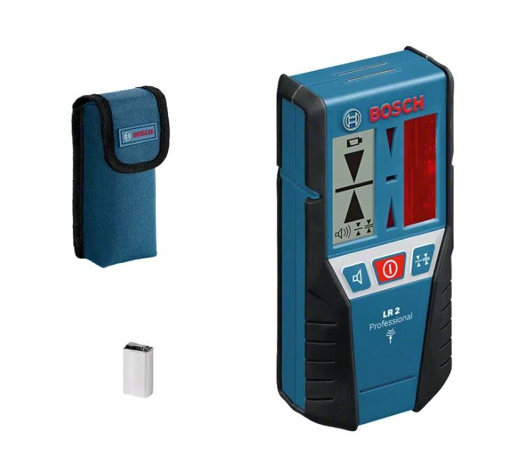 LASER ONTVANGER BOSCH LR2 (IP54) INCL. BATTERIJ + OPBERGETUI