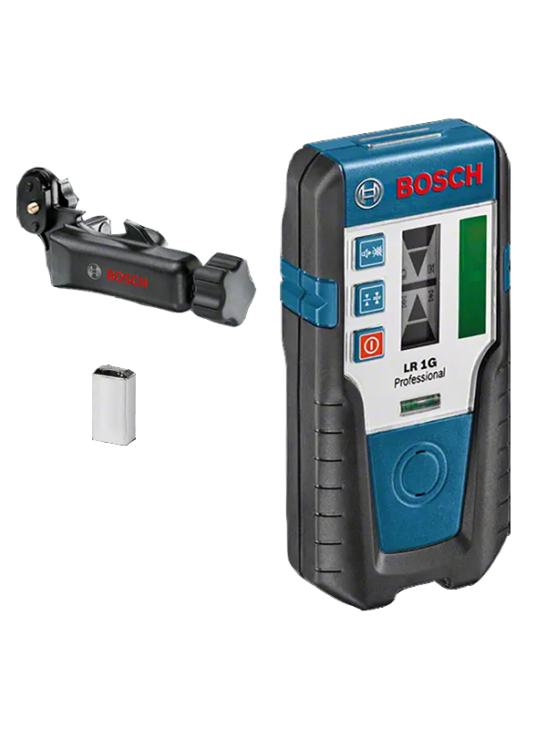 LASERONTVANGER BOSCH LR 1G (IP65) + BATTERIJ + HOUDER
