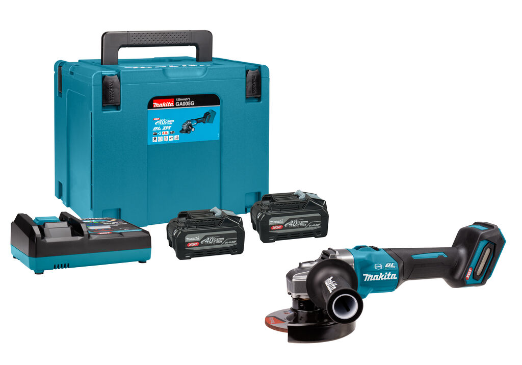 HAAKSE SLIJPER 125MM MAKITA GA005GU201 XGT 40V MAX 2X4AH ACCU+LADER+ACC IN MBOX