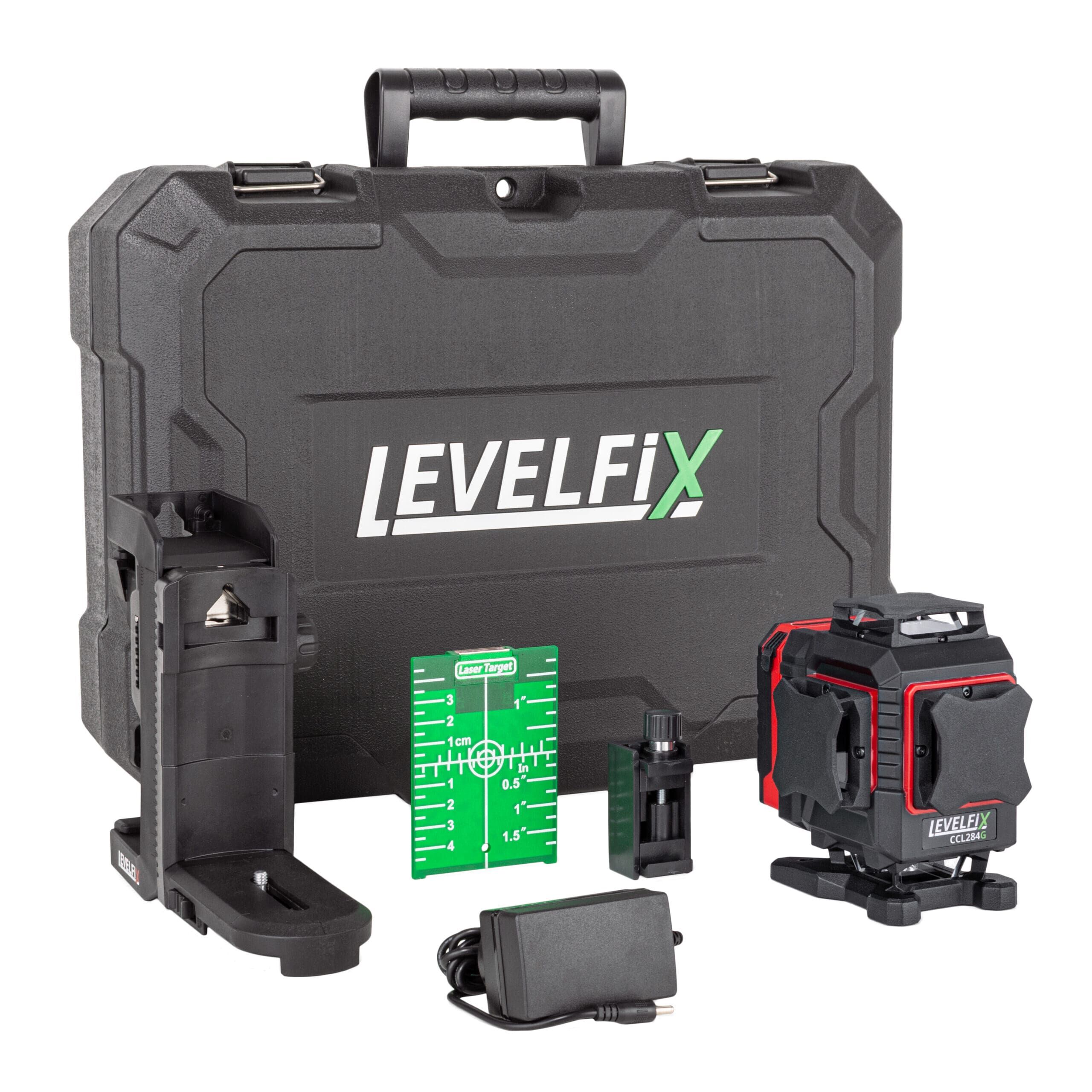 MULTILIJNLASER SET LEVELFIX CCL284G GROEN 3D 4X360°+STATIEF+ACC IN KOFFER