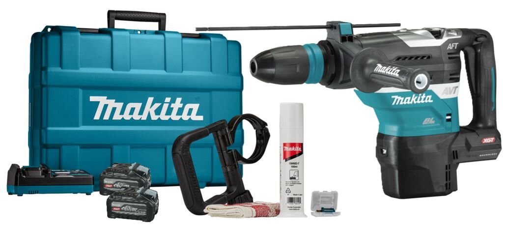 COMBIHAMER MAKITA HR005GU201 SDS-MAX 40V 2X4,0AH ACCU+LADER+AWS+ACC IN KOFFER