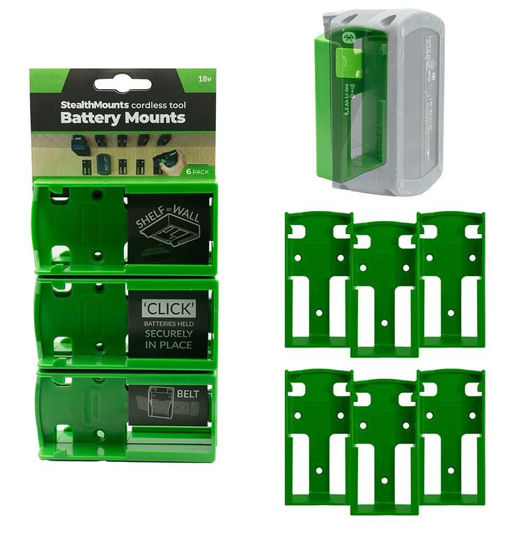 ACCUHOUDER STEALTHMOUNTS FESTOOL T.B.V. FESTOOL 18V KLEUR GROEN 6-PACK