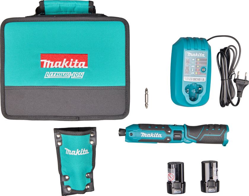 SLAGSCHROEVENDRAAIER MAKITA TD023DSX1 7,2V 2X1,5AH ACCU+LADER+ACC IN TAS