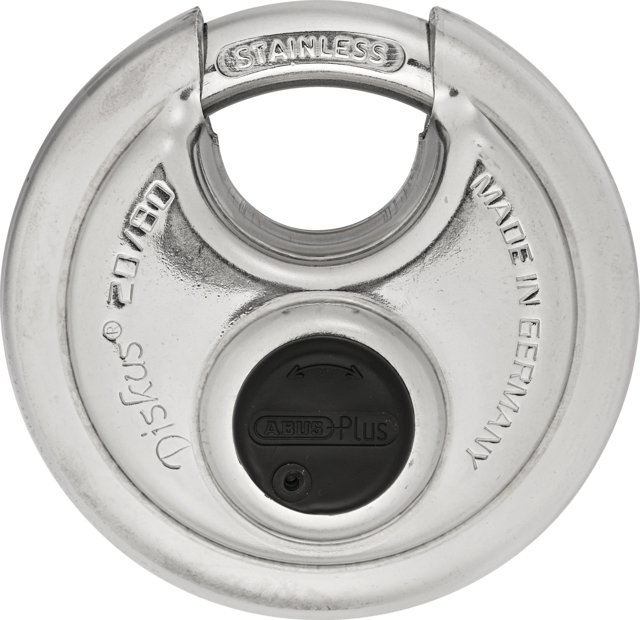 HANGSLOT CILINDER DISC ABUS 20/80 KD RVS 80MM INCLUSIEF 2 SLEUTELS