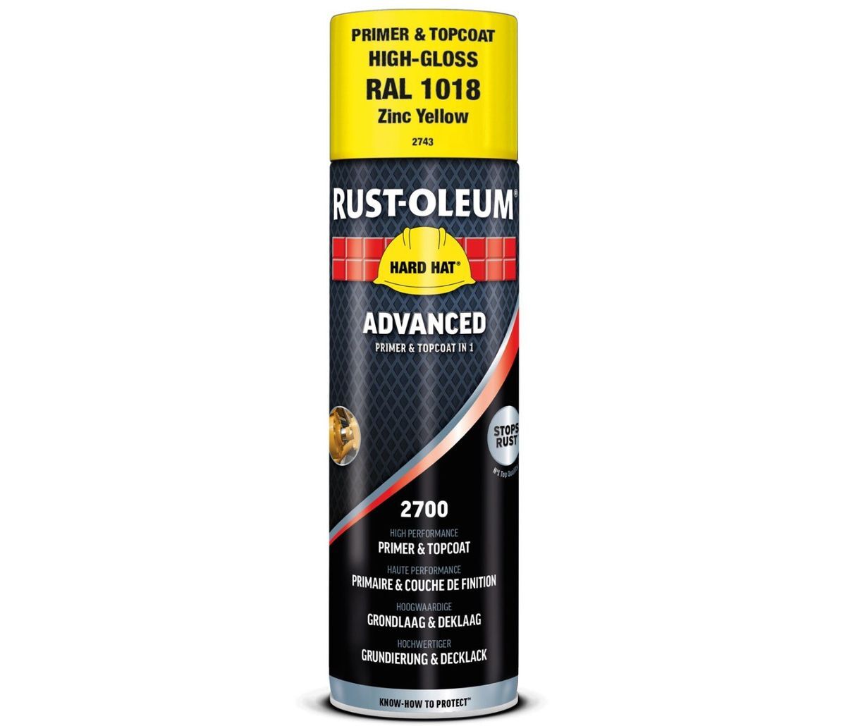 SPRAY-LAK RUST-OLEUM ZINKGEEL RAL1018 SPUITBUS HOOGGLANS 500ML ADVANCED 2743