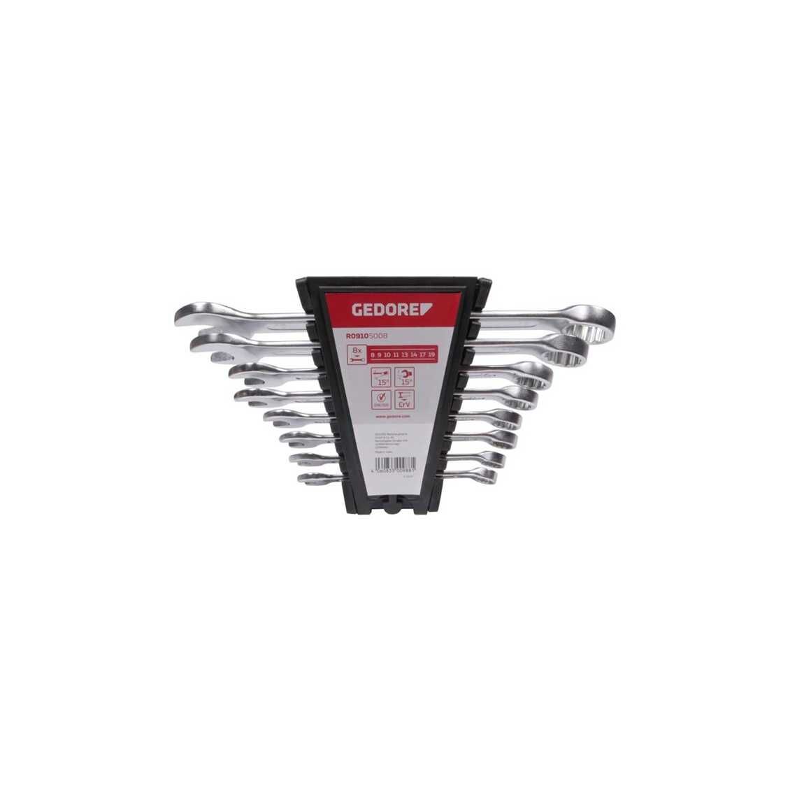 RING-STEEKSLEUTELSET GEDORE RED 8-19MM 8-DELIG