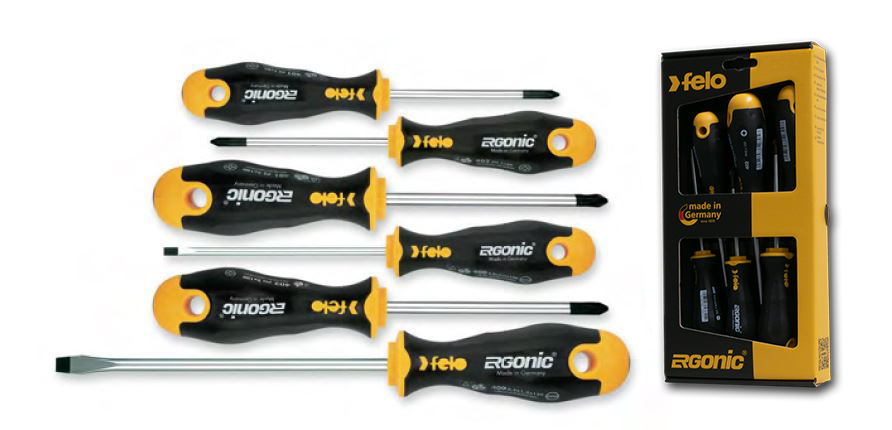 SCHROEVENDRAAIERSET FELO 400 SLEUF/POZIDRIVE/PHILIPS 6-DELIG