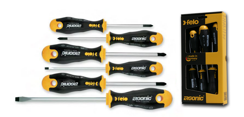 SCHROEVENDRAAIERSET FELO 400 SLEUF/POZIDRIVE/PHILIPS 6-DELIG