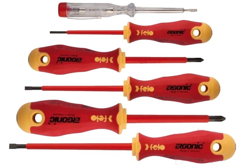 SCHROEVENDRAAIERSET FELO 413 VDE 6-DELIG SLEUF/PHILIPS EN SPANNINGZOEKER