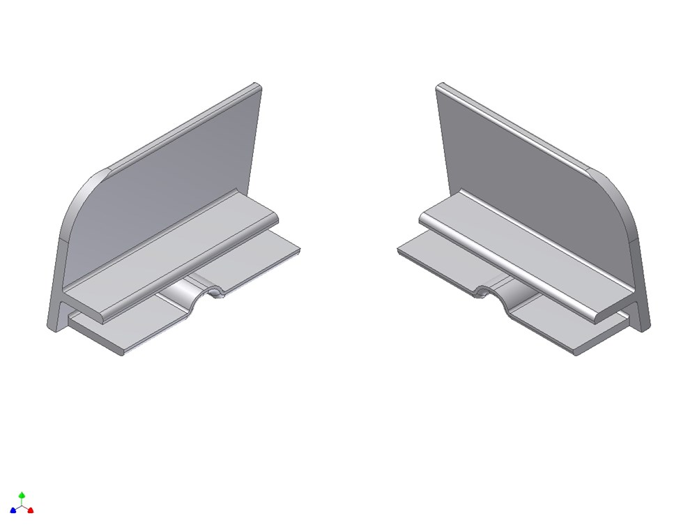 KOPSCHOTJES 120MM BRUTE ALUMINIUM TBV WATERSLAGPROFIEL