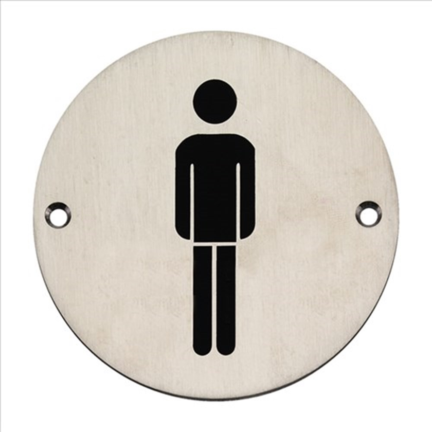 SYMBOOLPLAAT HOPPE HEREN ROND 100MM RVS E664B