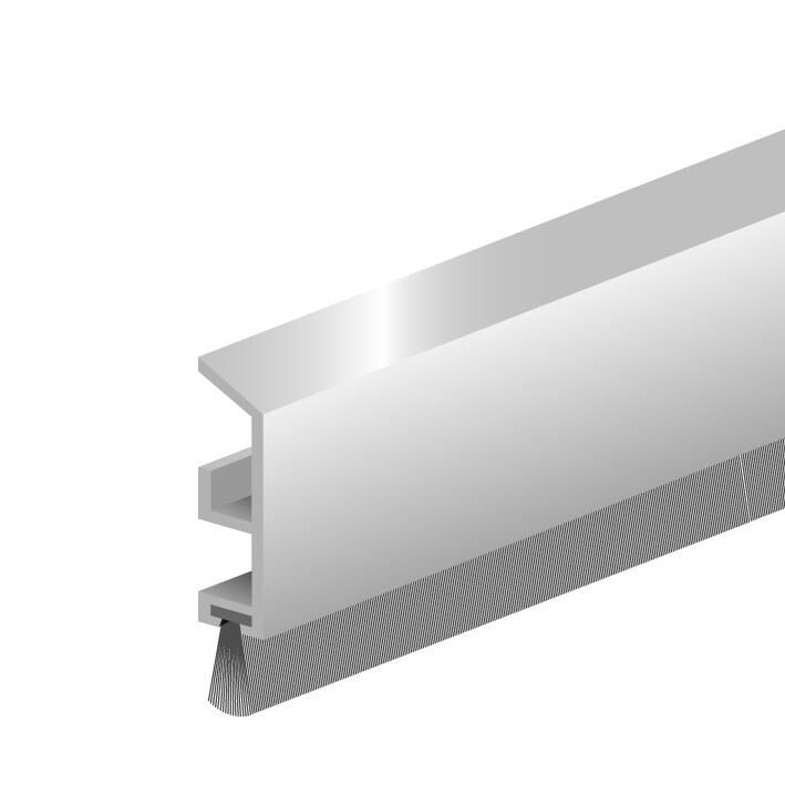 DORPELPROFIEL ALUMINIUM ADS B 1MTR ROBUUST MET BORSTEL