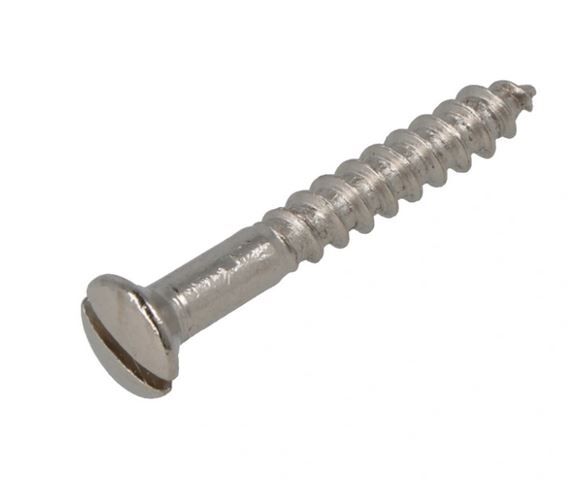 HOUTSCHROEF MESSING VERNIKKELD 3,0X12MM LENSKOP SLEUF DIN95