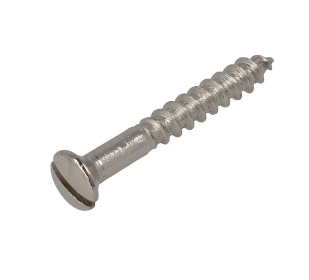 HOUTSCHROEF MESSING VERNIKKELD 4,0X16MM LENSKOP SLEUF DIN95