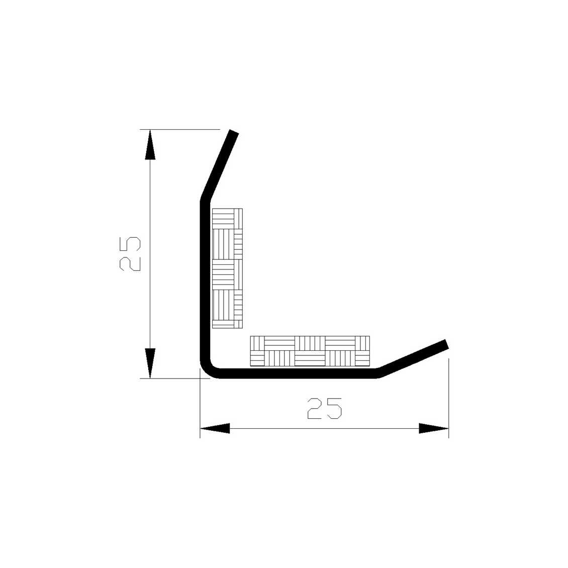 HOEKBESCHERMER RVS 304-A2 25X25X1MM 1500MM ZELFKLEVEND