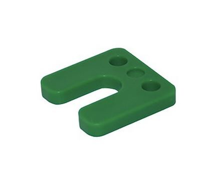 DRUKPLAAT MET SLEUF 45X22MM GB PP GROEN 10MM 70X70MM 6000KG (ZAK 48 STUKS)