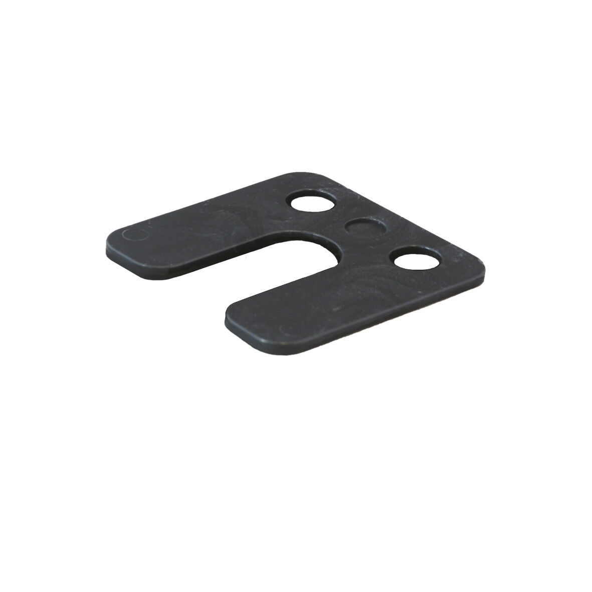 HOGEDRUKPLAAT MET SLEUF 45X22MM GB ZWART 3MM 70X70MM 15000KG ABS (ZAK 48 STUKS)