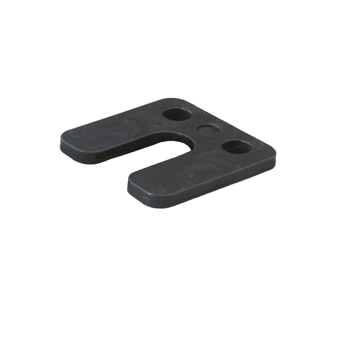 HOGEDRUKPLAAT MET SLEUF 45X22MM GB ZWART 5MM 70X70MM 15000KG ABS (ZAK 48 STUKS)