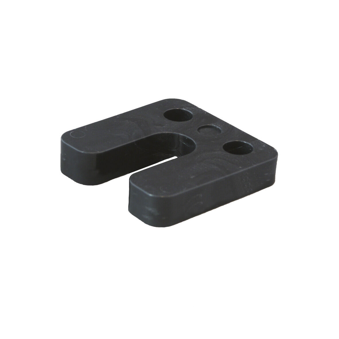 HOGEDRUKPLAAT MET SLEUF 45X22MM GB ZWART 10MM 70X70MM 15000KG ABS  (ZAK 48 STUKS)