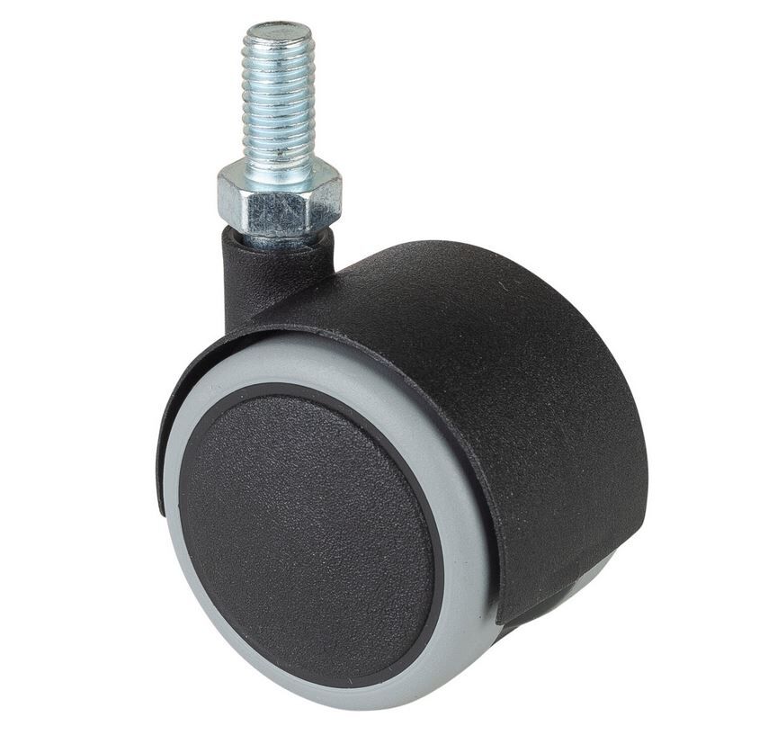 MEUBELWIEL HARDE VLOER M/SCHROEF HARDKUNSTSTOF ZWART 40MM - 30KG