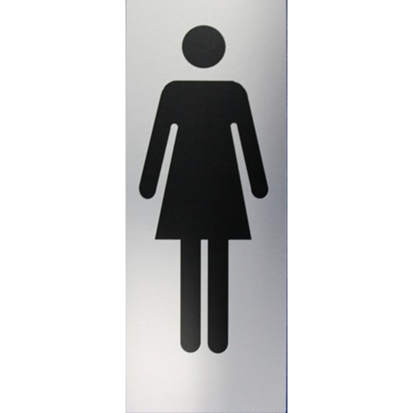SYMBOOLPLAAT DAMES 50X130MM ALUMINIUM ZWART ZELFKLEVEND