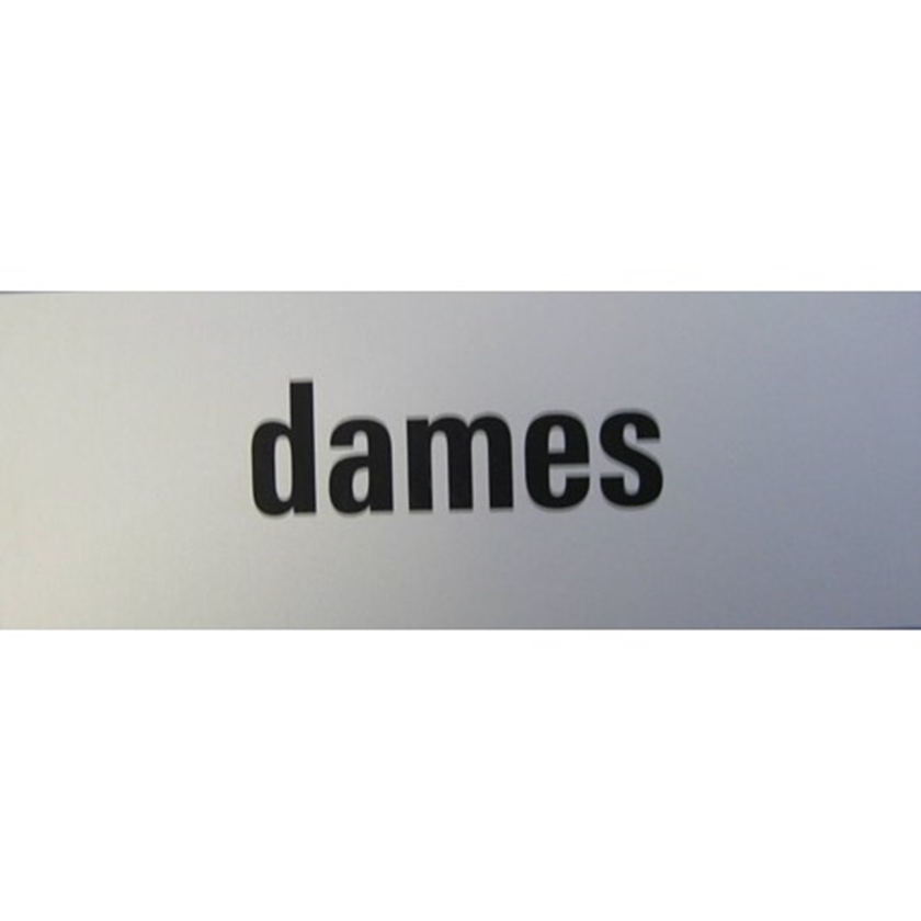 TEKSTBORD DAMES 130X50MM ALUMINIUM ZWART ZELFKLEVEND