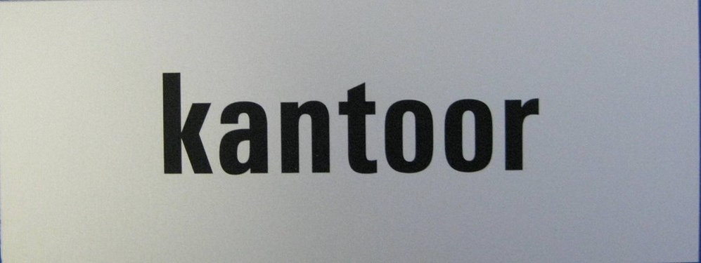 TEKSTBORD KANTOOR ALUMINIUM 130X50X0.8MM ZELFKLEVEND