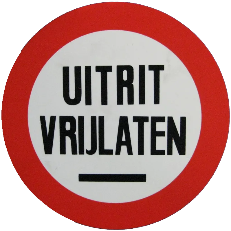 VERBODSBORD UITRIT VRIJLATEN KUNSTSTOF ROND 236MM DIKTE 1.5MM