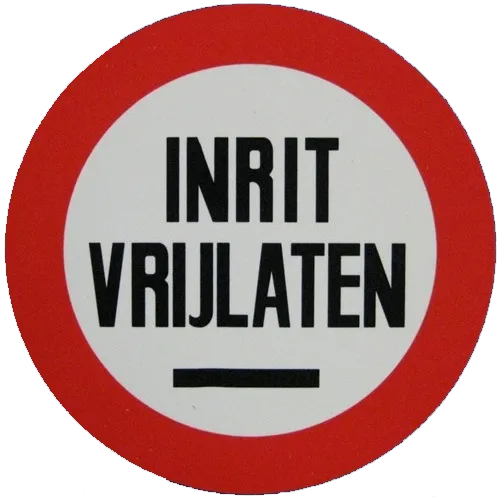 VERBODSBORD INRIT VRIJLATEN KUNSTSTOF ROND 236MM DIKTE 1.5MM