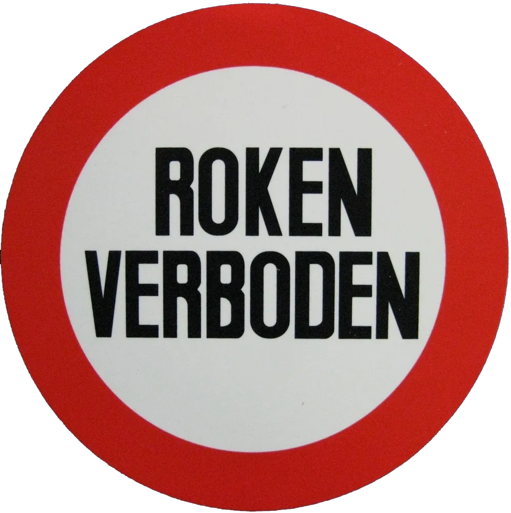 VERBODSBORD ROKEN VERBODEN KUNSTSTOF ROND 236MM DIKTE 1.5MM
