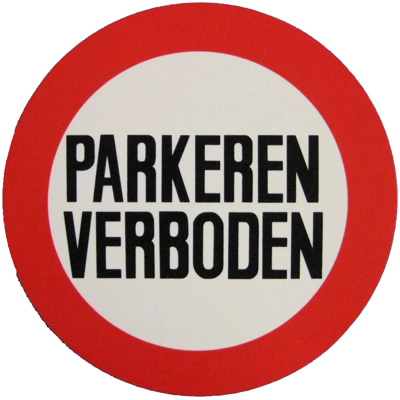 VERBODSBORD PARKEREN VERBODEN KUNSTSTOF ROND 236MM DIKTE 1.5MM