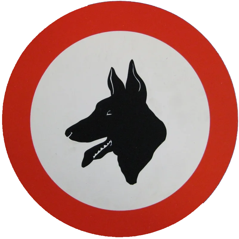 VERBODSBORD SYMBOOL VERBODEN VOOR HONDEN KUNSTSTOF ROND 236MM DIKTE 1.5MM