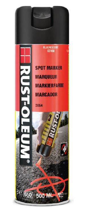 SPRAY-LAK RUST-OLEUM GRONDMARK. ROOD SPUITBUS MAT FLUORESEREND 500ML 2864