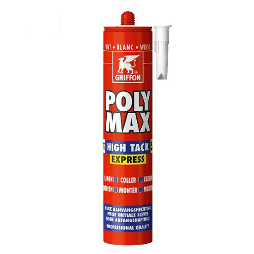MONTAGELIJM HIGH TACK POLY MAX EXPRESS WIT KOKER 435GR GRIFFON