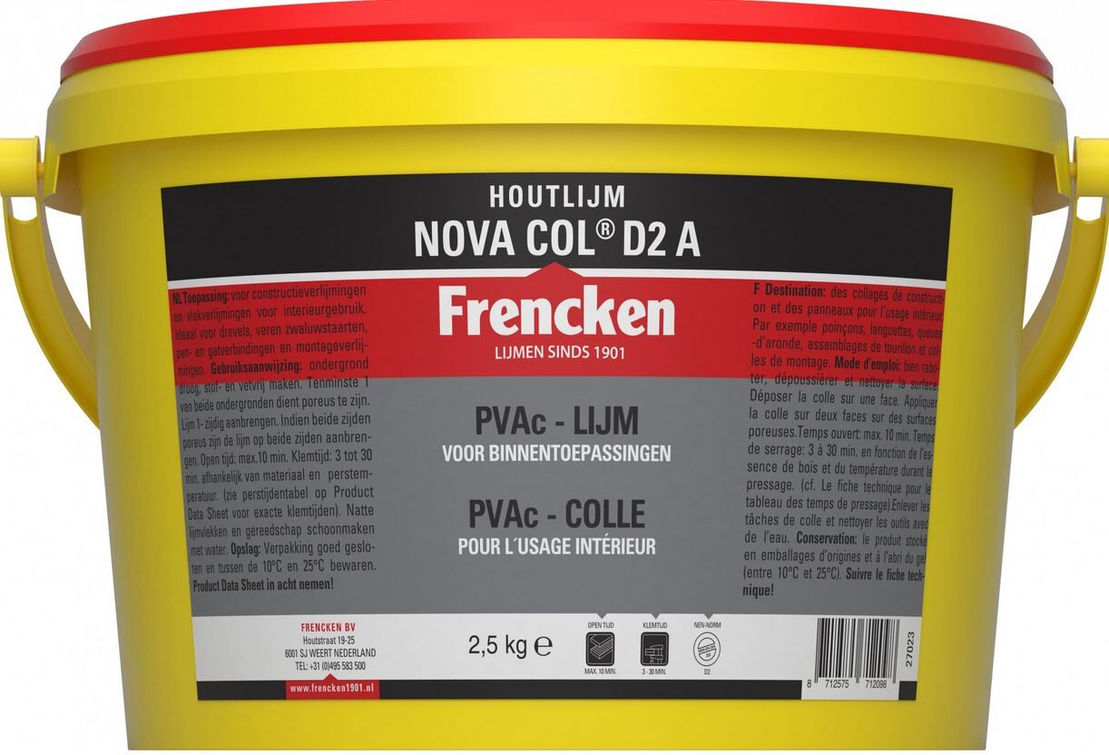 HOUTLIJM FRENCKEN NOVACOL D2 SUPER EMMER 2,5KG