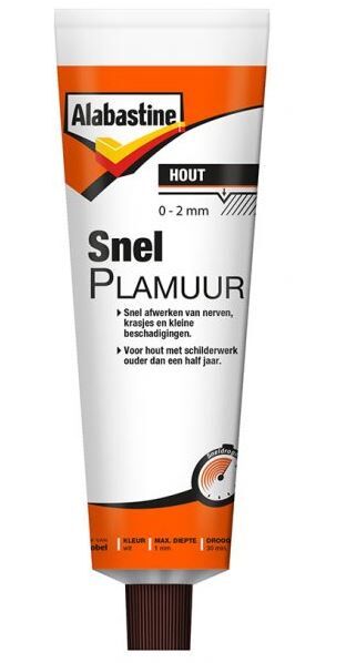 HOUT-/SNELPLAMUUR ALABASTINE TUBE WIT 225GR