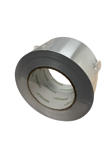 ALUMINIUM TAPE ISOFIT ISOHULK 38CWR 75MMx50MTR VLAMVERTRAGEND ENKELZIJDIG