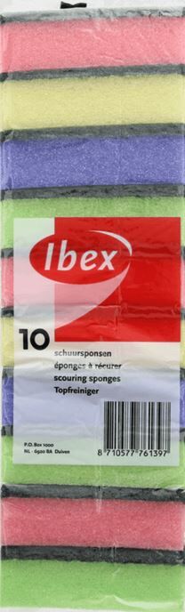 SCHUURSPONSJES IBEX KRIMP 10 STUKS 90X60X30