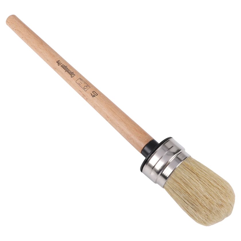 KWAST TEERKOP ROND COPENHAGEN PRO 40MM WIT CHIN. VARKENSHAAR HOUTEN STEEL