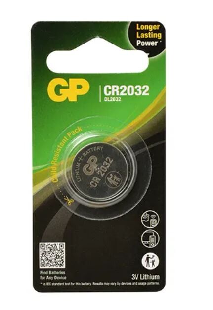 BATTERIJ KNOOPCEL LITHIUM 3V CR2032 / DL2032