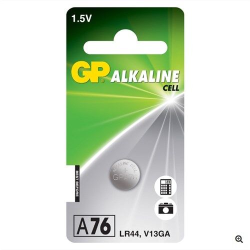 BATTERIJ KNOOPCEL ALKALINE 1,5V A76 / LR44 / V13GA