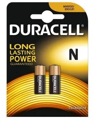 BATTERIJ ALKALINE DURACELL 1,5V LR1 N MN9100 PENLITE KLEIN (SET 2 STUKS)